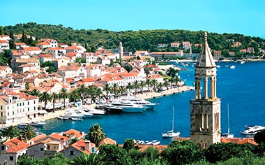 View over the city and harbour of Hvar, Croatia